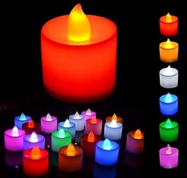 12 Pcs Colorful LED Candle (Indian)