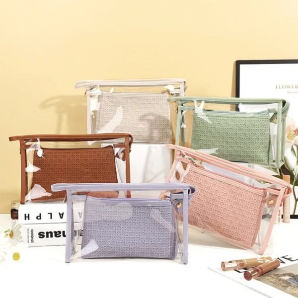 2 Pcs Transparent Jelly Makeup & Multipurpose Bag (Imported) X-152