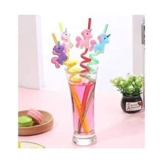 unicorn straw makes life fun (pack of 4 pcs)