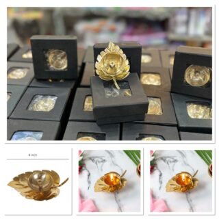 Luxury & Stylish Gold Leaf Brass Diya | Diyas for Home Decoration, Pooja Diwali | Best for Diwali Gift Pack of 1