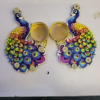 T-light candle Peacock design (1 pair) (6 inch) ( T - 006 )