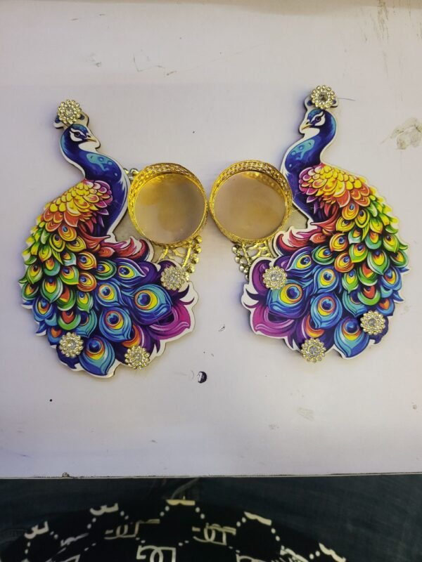 T-light candle Peacock design (1 pair) (6 inch) ( T - 006 )