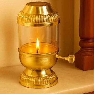 Brass Akhand Jyot Diya (size 6 inch) (1no)