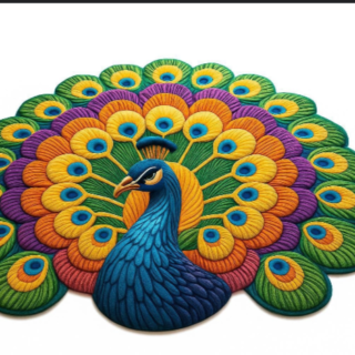 Peacock 🦚 Mat size ( 28"× 28")