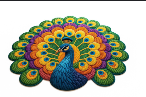 Peacock 🦚 Mat size ( 28"× 28")