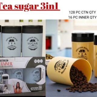 Tea sugar container 3pc jar