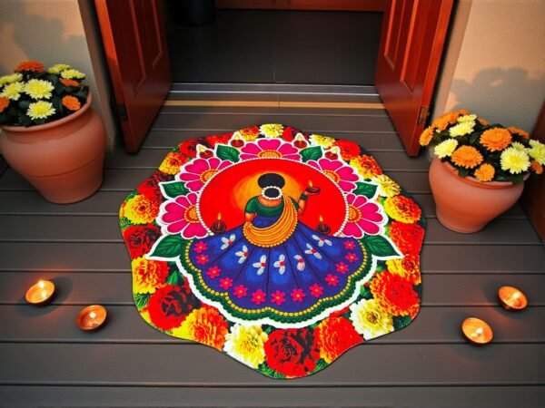 7d New Rangoli mat big size (24*27)