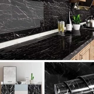 Self Adhesive Black Marbel Sticker Roll