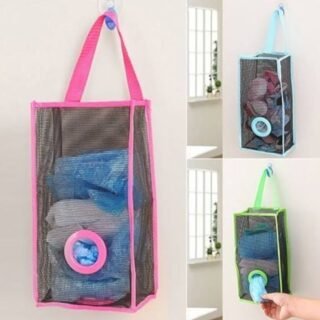 Wall hanging garbage bag for kitchen recycle breathable storage polythene garbage bags mesh bag (pack of 2 pcs)