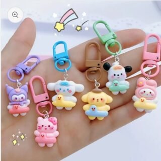 Trendy bag charm keychains