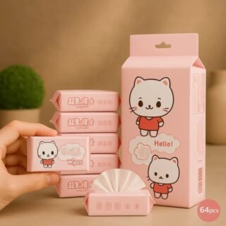 64 Pcs Pocket Wet Wipes Combo - Mini Travel Tissue