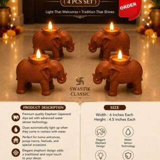 ELEPHANT WATER SENSOR DIYA 4 PC SET