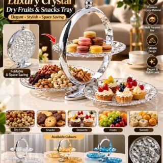 Luxury Elegant 3in1 Foldable Fruits & Snaks Tray (Imported)